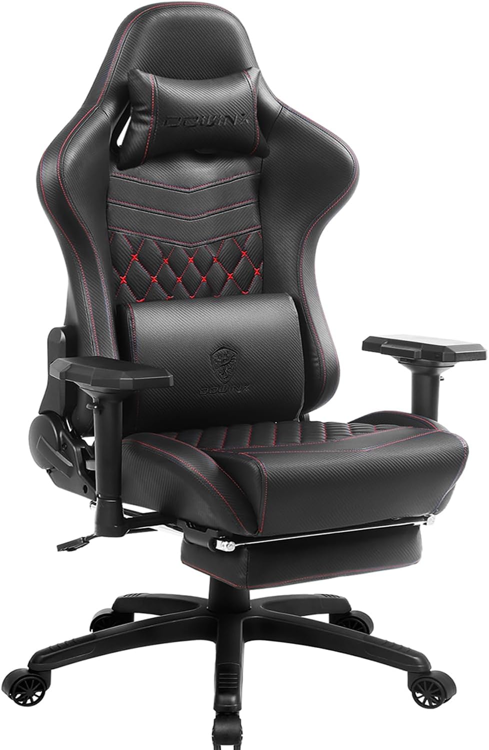 Dowinx Gaming Chair Big and Tall, Ergonomic Gamer Chair for Adults with Footrest, High Back Comfortable Computer Chair Massage Lumbar Support 350Lbs PU Leather for Office Game, Black