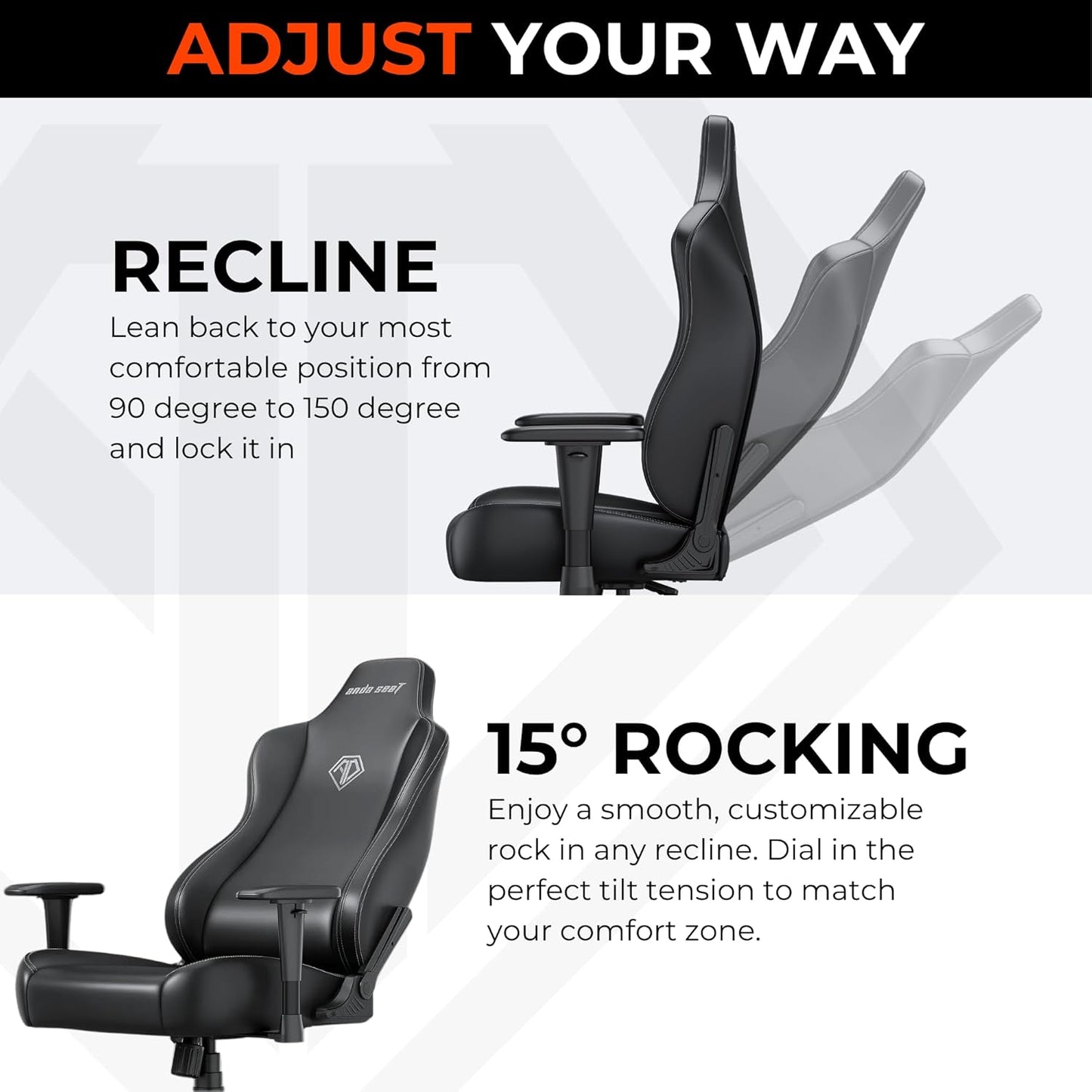 Anda Seat Novis Gaming Chair for Adults -XL Reclining Video Game Chairs, Linen Fabric Ergonomic Office Chair, Heavy Duty Back Lumbar Support - Gray Fabric Computer Chairs for Home & Work