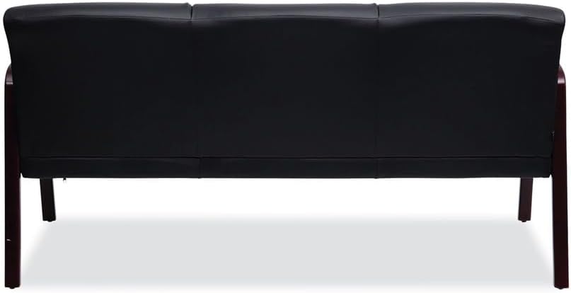 Alera Alera Reception Lounge WL 3-Seat Sofa, 65.75w x 26d.13 x 33h, Black/Mahogany