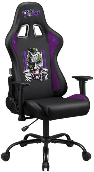 Joker - Gaming Chair or Office Chair, Adult Gamer Chair, Comfortable seat, Integrated headrest, Adjustable armrests and Height, Ergonomic backrest - Black
