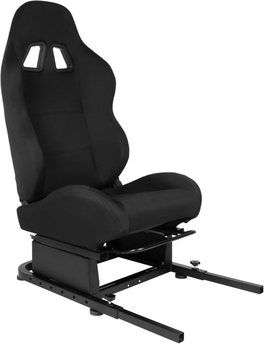 Marada Racing Simulator Cockpit Seat with Black Seat and Bolts Suitable Adjustable Portable Sim Gaming Frame Stand Real Driving & Flying Simulation Split Cockpit