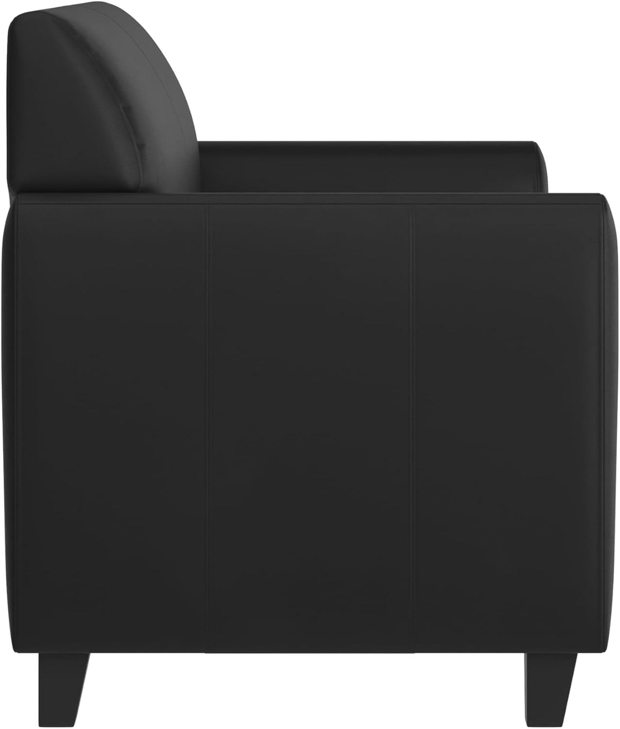 Flash Furniture Hercules Diplomat Series LeatherSoft Upholstered Loveseat, Modern Small Sofa for Living Room or Office, Black