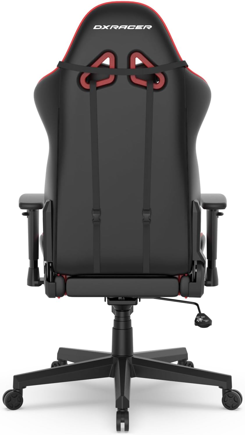 DXRacer Gladiator Series L Gaming Chair - Reclining, Ergonomic & Comfortable Computer Chair with 3D Armrest, Wide Seat Base & Headrest Pillow Faux Leather Black & Red