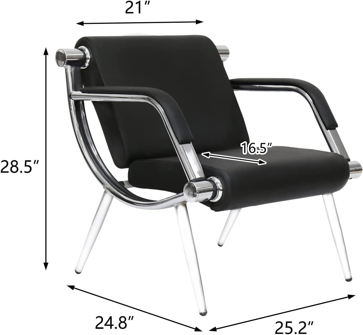Kinfant Waiting Room Chairs Sofa Furniture - 5-Seat Office Guest Reception Chair with Armrest for Waiting Room Airport Hospital Bank (Black - PU)