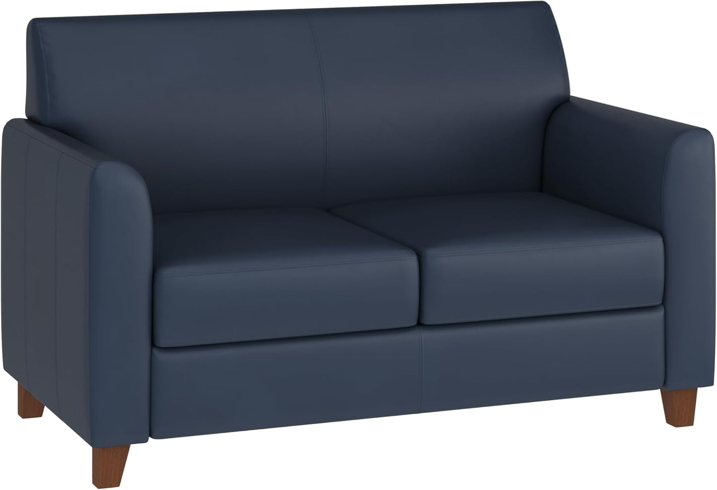 Flash Furniture Hercules Diplomat Series LeatherSoft Upholstered Loveseat, Modern Small Sofa for Living Room or Office, Black