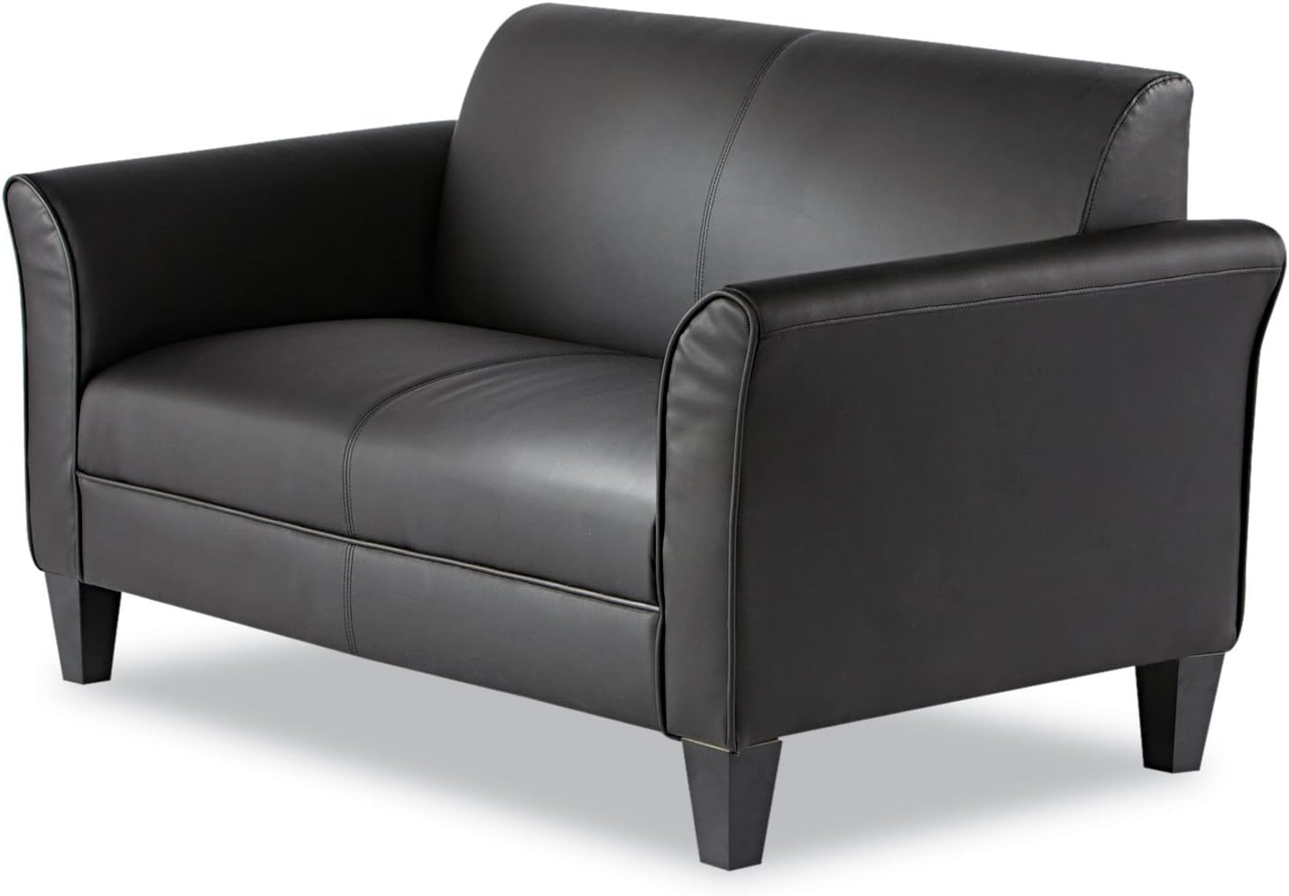 Alera ALE Reception Lounge Furniture, Loveseat, 55-1/2w x 31-1/2d x 32h, Black