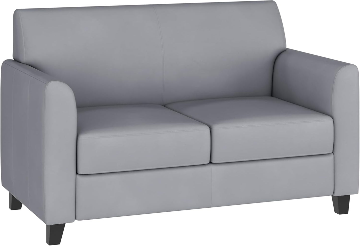 Flash Furniture Hercules Diplomat Series LeatherSoft Upholstered Loveseat, Modern Small Sofa for Living Room or Office, Black