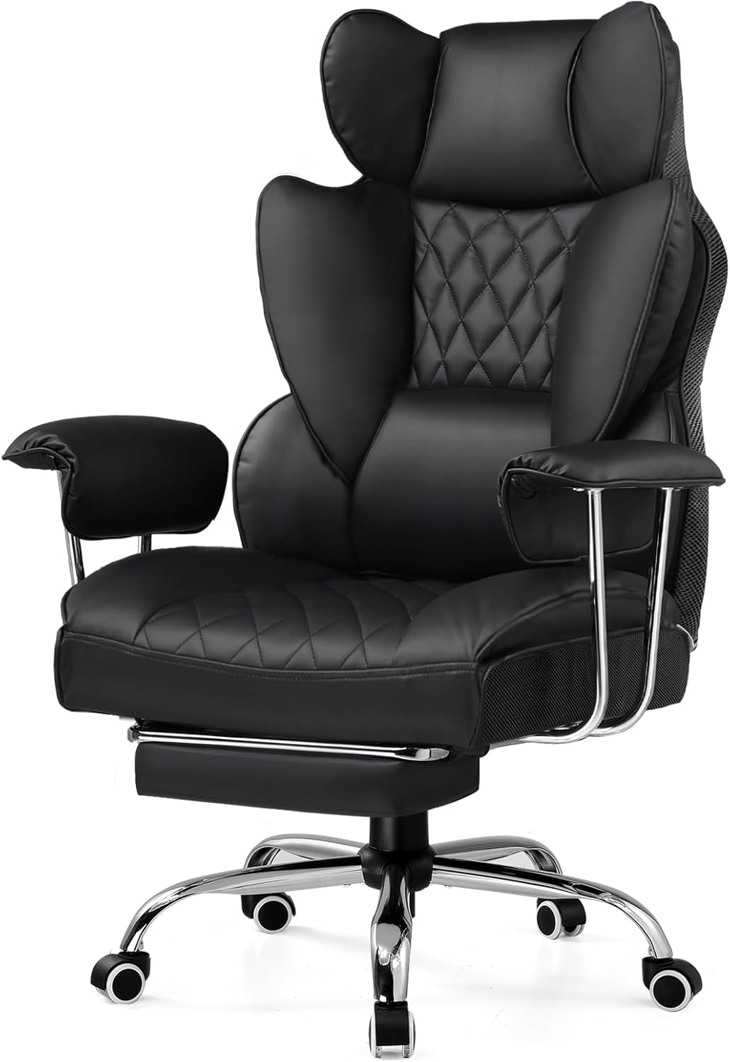 GTRACING Gaming Chair,Office Chair with Pocket Spring Lumbar Support, Ergonomic Comfortable Wide Office Desk Computer Chair with Outward Fixed Soft Armrests and Footrest (Fabric, Black & Gray)
