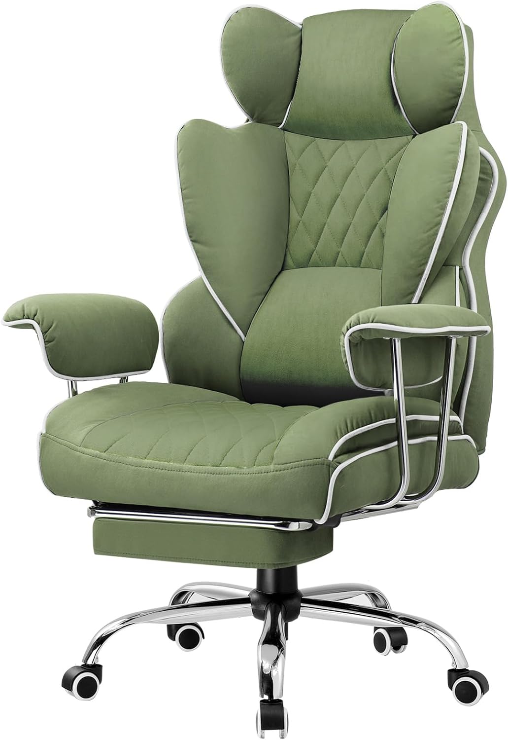 GTRACING Gaming Chair,Office Chair with Pocket Spring Lumbar Support, Ergonomic Comfortable Wide Office Desk Computer Chair with Outward Fixed Soft Armrests and Footrest (Fabric, Black & Gray)