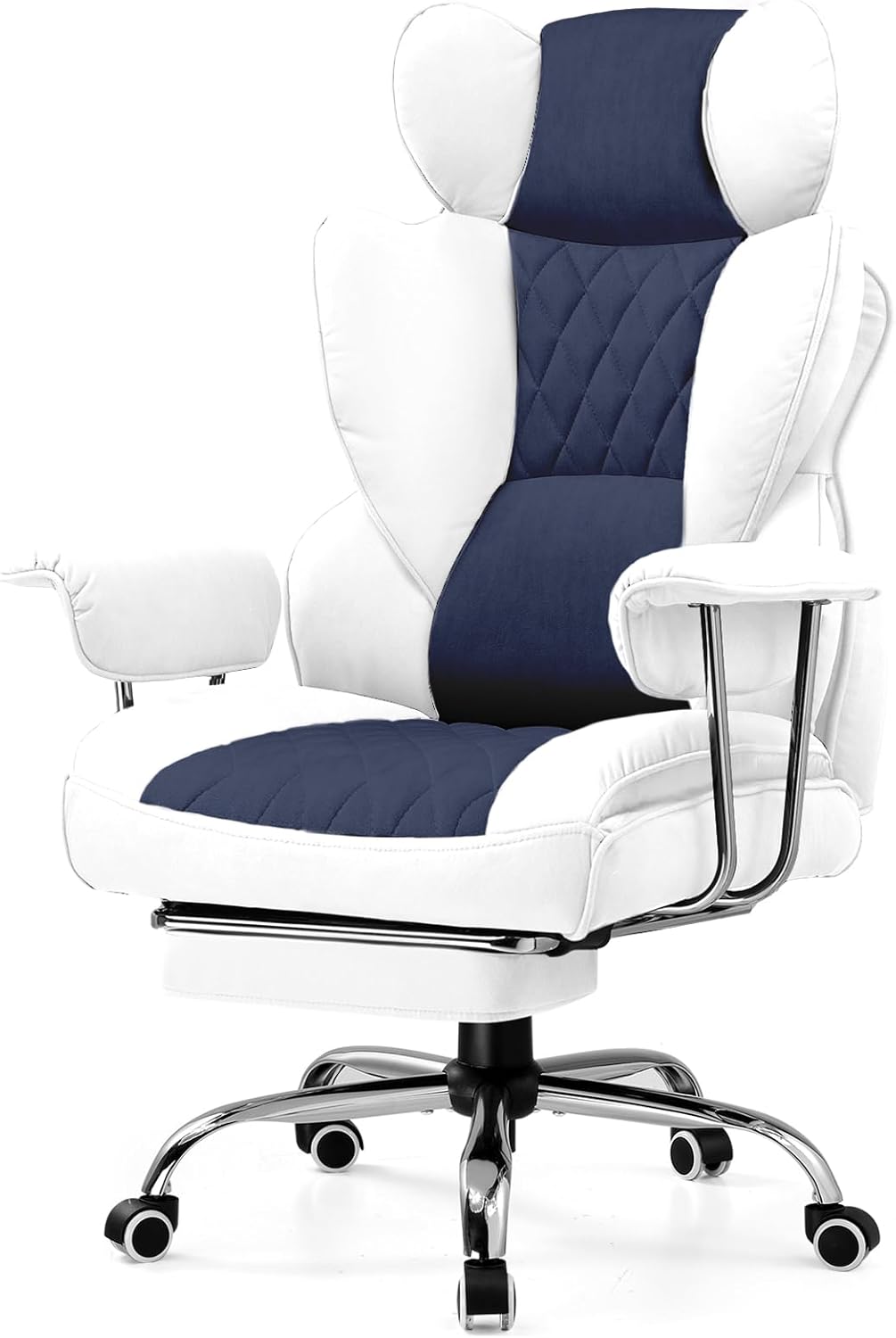 GTRACING Gaming Chair,Office Chair with Pocket Spring Lumbar Support, Ergonomic Comfortable Wide Office Desk Computer Chair with Outward Fixed Soft Armrests and Footrest (Fabric, Black & Gray)