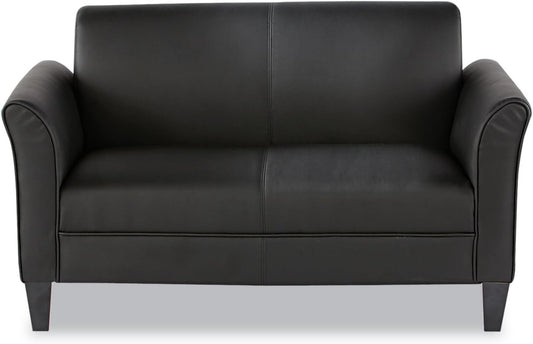 Alera ALE Reception Lounge Furniture, Loveseat, 55-1/2w x 31-1/2d x 32h, Black