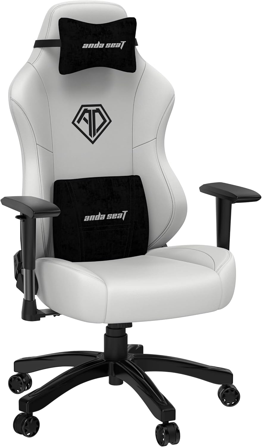 Anda Seat Phantom 3 PVC Leather Gaming Chairs for Adults - Large Wide Seat Gamer Chair with Lumbar Support, Comfortable Premium Video Game Seats with Headrest - Black Gaming Seat with Cushion