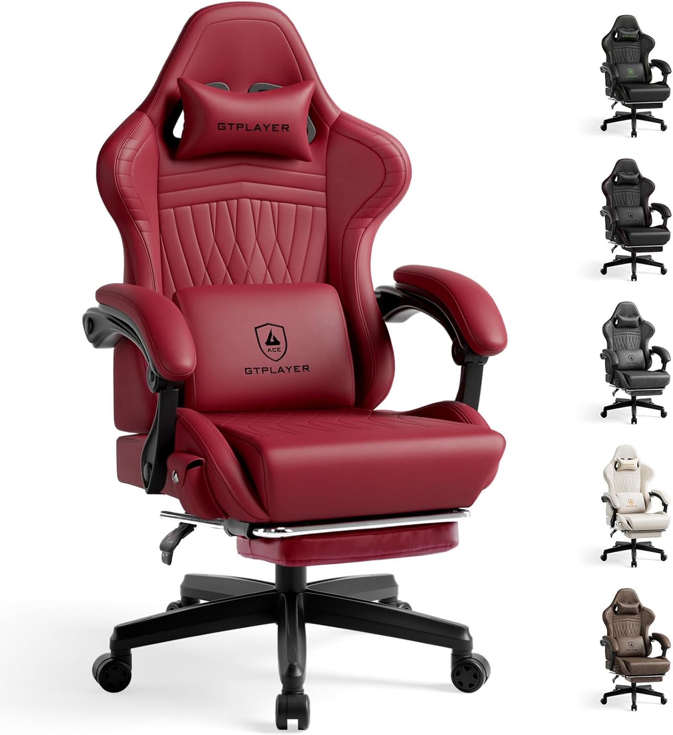 GTPLAYER Gaming Chair with Speakers, Video Game Chairs with Footrest, PC Gamer Chairs for Adults - Padded High Back Ergonomic Reclining Silla Gamer, Linkage Armrest, Ace Pro, Pink (Velvet)