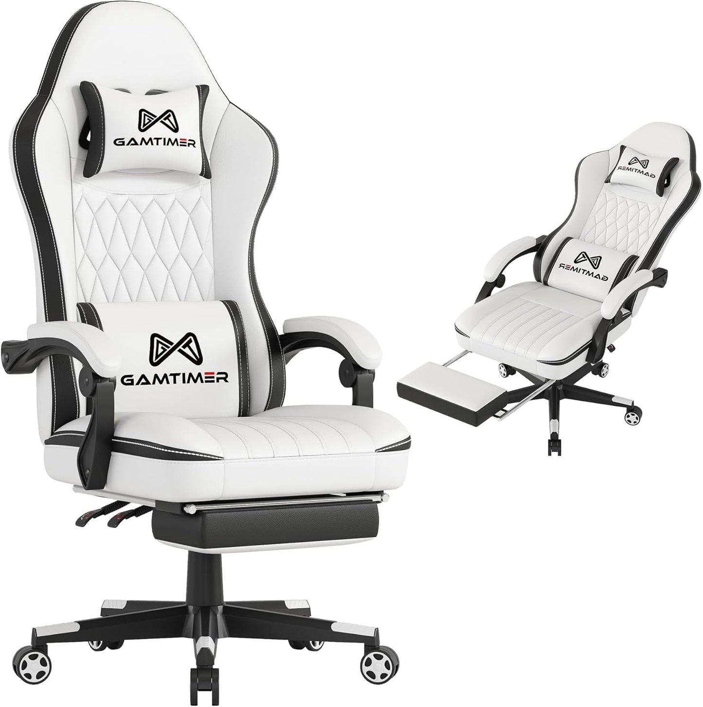 Gaming Chair, 400 lbs Adult Chair, High Back Computer Chair with Footrest and Linked Armrests, Office Video Game Chair with Lumbar Support (Grey)