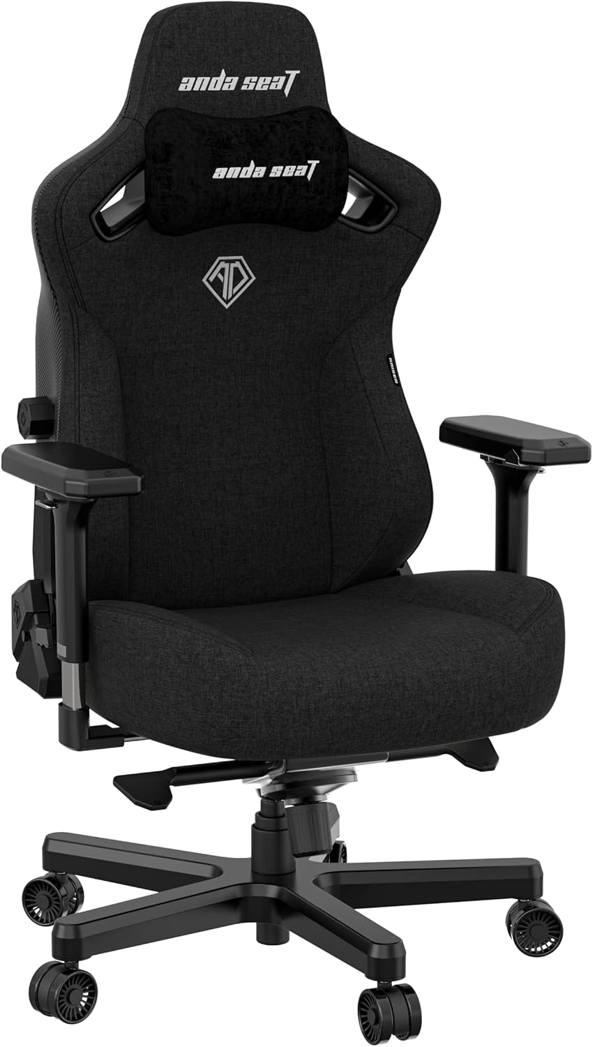 Anda Seat Kaiser 3 XL Gaming Chairs for Adults - Ergonomic Black PVC Leather Gaming Chair with Lumbar Support, Comfortable Office Seat with Neck Support - Heavy Duty Wide Gamer Seat