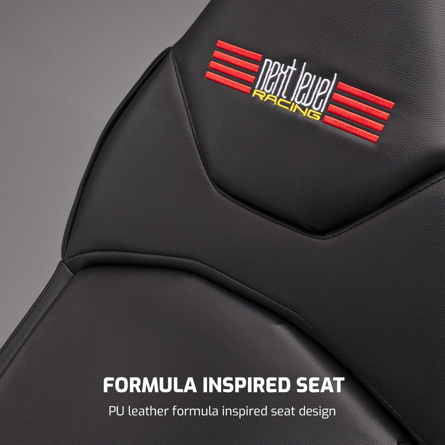 Next Level Racing F-GT Racing Simulator Cockpit. Formula and GT racing simulator cockpit compatible with Thrustmaster, Fanatec, Moza Racing on PC, Xbox and PS