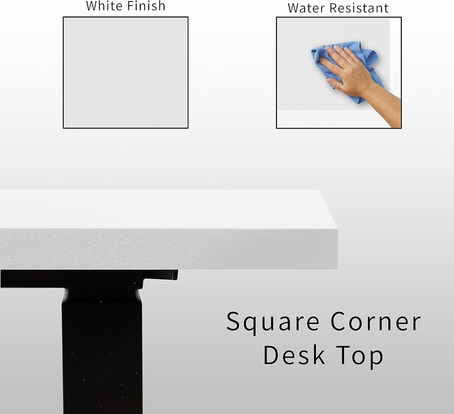 VIVO Electric 78 x 55 inch Square Corner Memory L Shaped Stand Up Desk, White Table Top, White Frame, Corner Height Adjustable Workstation, 3E-S Series, DESK-KIT-3E5SW