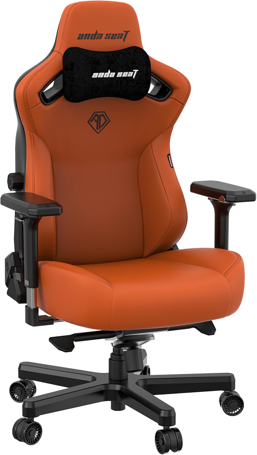 Anda Seat Kaiser 3 XL Gaming Chairs for Adults - Ergonomic Black PVC Leather Gaming Chair with Lumbar Support, Comfortable Office Seat with Neck Support - Heavy Duty Wide Gamer Seat