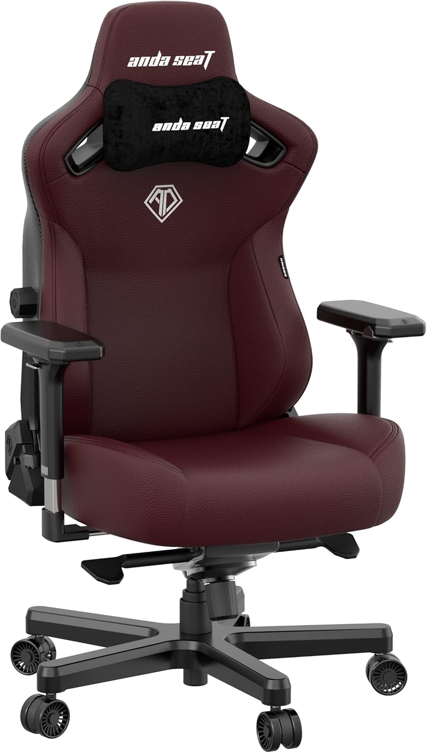 Anda Seat Kaiser 3 XL Gaming Chairs for Adults - Ergonomic Black PVC Leather Gaming Chair with Lumbar Support, Comfortable Office Seat with Neck Support - Heavy Duty Wide Gamer Seat