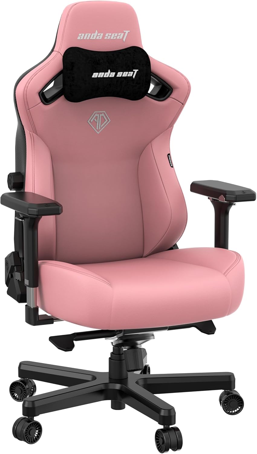 Anda Seat Kaiser 3 XL Gaming Chairs for Adults - Ergonomic Black PVC Leather Gaming Chair with Lumbar Support, Comfortable Office Seat with Neck Support - Heavy Duty Wide Gamer Seat
