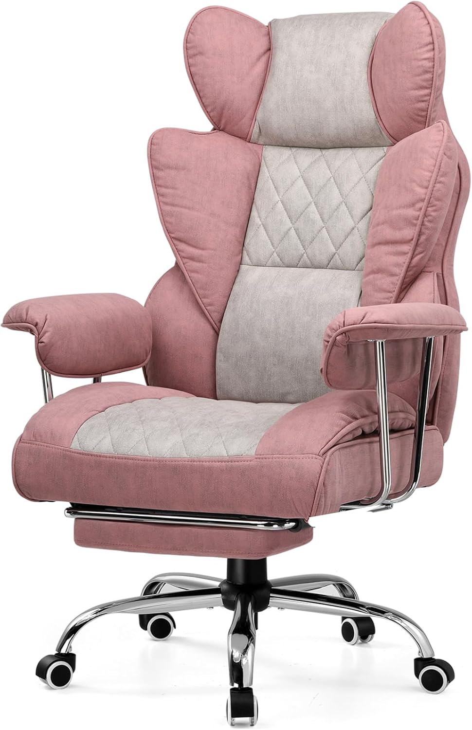 GTRACING Gaming Chair,Office Chair with Pocket Spring Lumbar Support, Ergonomic Comfortable Wide Office Desk Computer Chair with Outward Fixed Soft Armrests and Footrest (Fabric, Black & Gray)