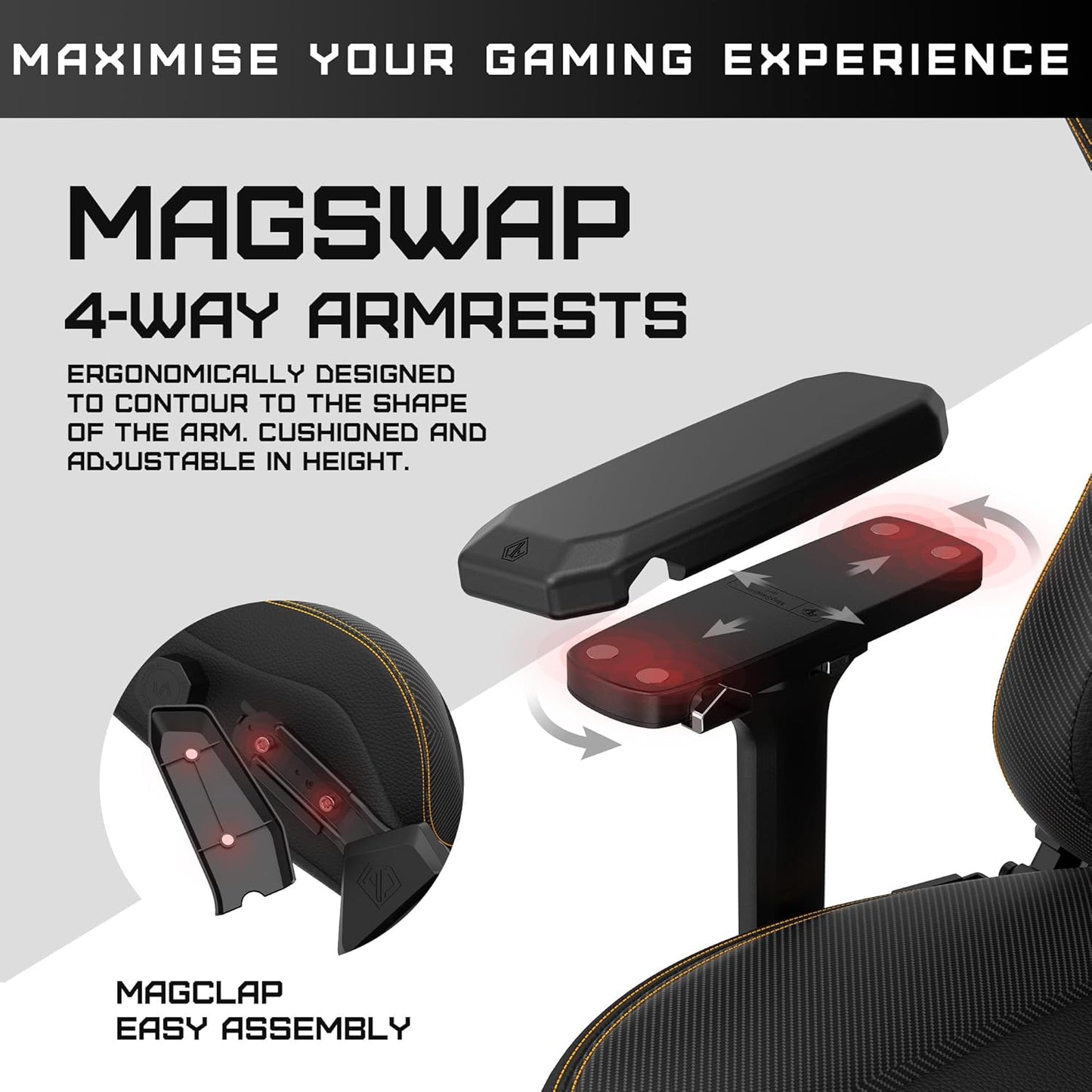 Anda Seat Kaiser 3 XL Gaming Chairs for Adults - Ergonomic Black PVC Leather Gaming Chair with Lumbar Support, Comfortable Office Seat with Neck Support - Heavy Duty Wide Gamer Seat