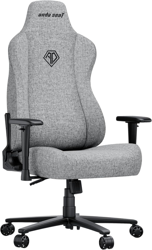 Anda Seat Novis Gaming Chair for Adults -XL Reclining Video Game Chairs, Linen Fabric Ergonomic Office Chair, Heavy Duty Back Lumbar Support - Gray Fabric Computer Chairs for Home & Work