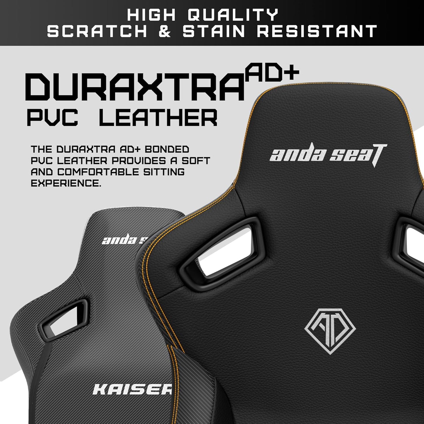 Anda Seat Kaiser 3 XL Gaming Chairs for Adults - Ergonomic Black PVC Leather Gaming Chair with Lumbar Support, Comfortable Office Seat with Neck Support - Heavy Duty Wide Gamer Seat